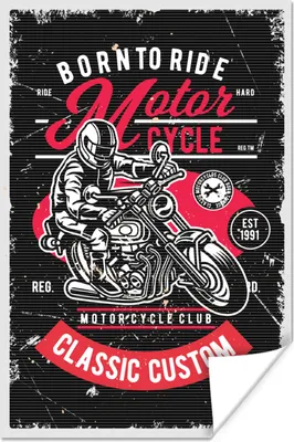 Produktbild von MuchoWow® Poster Mancave - Motorrad - Vintage - Zitate 80x120 cm - Papierdruck