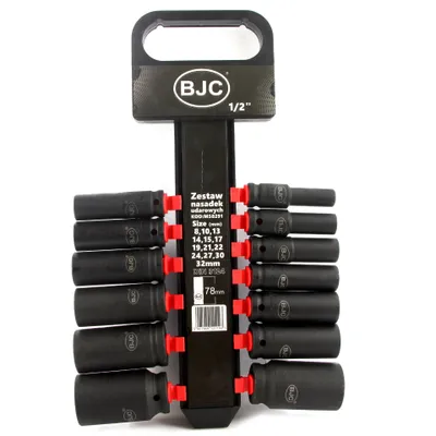 Obrázok produktu pre Sada 13ks kovaných nástrčných kľúčov BJC 1/2" 8-32mm dlhé 14356