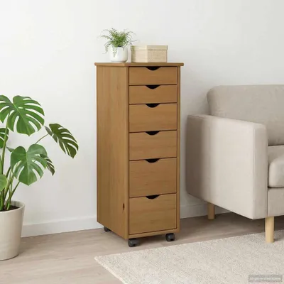 Produktbild von Rollschrank Honigbraun 34 x 39 x 93,5 cm Massivholz Kiefer - Kommoden DE1220