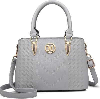 Produktbild von Miss Lulu Damen Handtasche Schwarz Kunstleder Umhängetasche