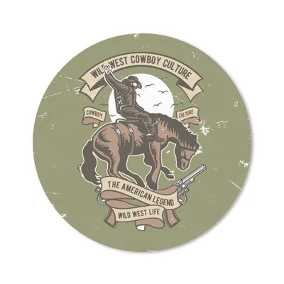 Produktbild von MuchoWow® Mauspad Mousepad Pferde - Pistole - Cowboy - Retro 40x40 cm - Mousepads - Maus Mat - Pad - Mausunterlage - Schreibtisch Accessoires