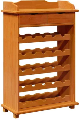 Zdjęcie produktu dla Regał na wino vidaXL, brązowy, 58 x 28 x 90 cm, lite drewno sosnowe