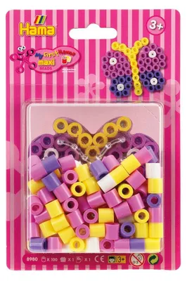 Image de Hama 8980 Perles à repasser Hama maxi "Papillon", dans blister