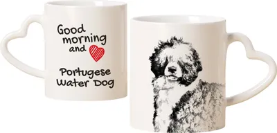 Produktbild von Portugiesischer Wasserhund - Tasse mit Hund, entzückende Tasse mit herzförmigem Henkel, universelles Geschenk der Marke Art-Dog