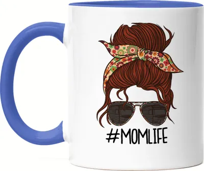 Produktbild von Momlife Tasse Blau Muttertag Geschenkidee Beste Mama Der Welt