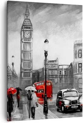 Produktbild von Bild auf Leinwand - Leinwandbild - Einteilig - London Bus - 50x70cm - Wand Bild - Wanddeko - Wandbilder - Leinwanddruck - Kunstdruck - Wanddekoration - Leinwand bilder - Wandbild - PA50x70-3939