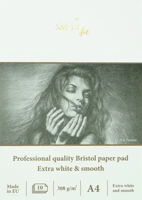 Produktbild von SMLT Zeichenblock Bristol A4 professionelles Papier 308gr 10 Blatt