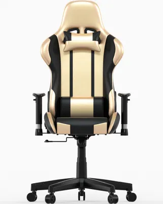 Produktbild von Spielestuhl Goldgamer Deluxe - Schreibtischstuhl - Gaming Stuhl - Gold Schwarz
