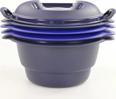 Produktbild von TUPPERWARE Mikrowelle Micro Urban Millennial 2,0L dunkelblau rund Dampfgarer