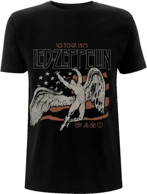 Obrázek produktu pro Led Zeppelin - tričko "US Tour 1975" pro muže/dámy Uni RO1524 (S) (Black)