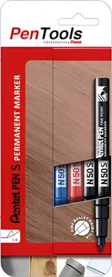 Zdjęcie produktu dla Pentel N50S-PRO4ABCEU Marker permanentny Pentel N50S, okrągła końcówka, 4 sztuki w opakowaniu, różne kolory