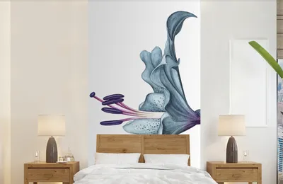 Produktbild von Blumen Fotowand - Aquarell - Lilie - Breite 120 cm x Höhe 240 cm