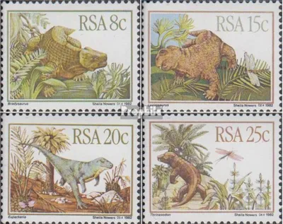 Produktbild von Briefmarken Südafrika 1982 Mi 622-625 (kompl.Ausg.) gestempelt Prähistorische Tiere