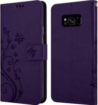Immagine prodotto di Cadorabo cover per Samsung Galaxy S8 PLUS cover protettiva in viola cover protettiva cover telefono cellulare cover fiori custodia fiore