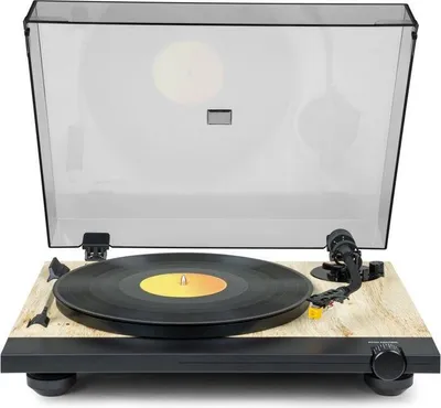 Image de Platine Tourne-Disque THOMSON TT702, 33/45 Tours, Tête de Lecture AT91 Audio Technica, Antiskating, Bois et Noir