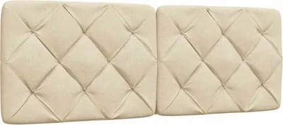 Image de Coussin de tête de lit crème 140 cm tissu