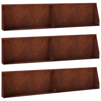 Productafbeelding van vidaXL Muurblokken, 6 stuks, 100 x 12 x 40 cm, weerbestendig staal, roestlook