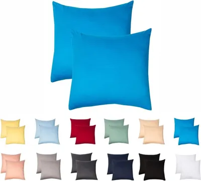 Produktbild von Jersey Kissenbezug 2er Set 40x40 cm 100% Baumwolle Dunkeltürkis