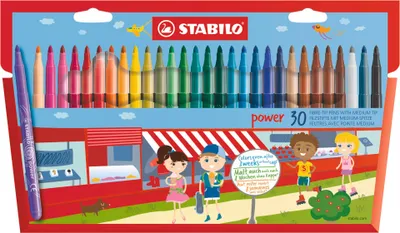 Produktbild von STABILO Filzstift -  power - 30er Pack - 30 verschiedene Farben