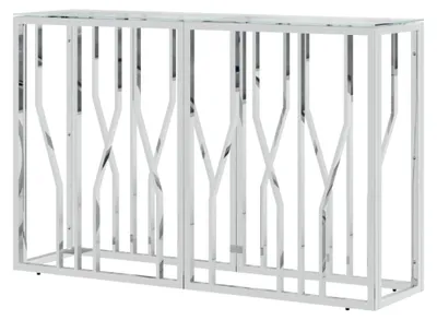 Produktbild von Konsolentisch, Konsole, Möbeltisch, Eingangstisch, Flur, 110 x 30 x 70 cm, Edelstahl und Glas