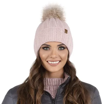 Imagen del producto de VIVISENCE: Gorro de invierno para mujer con pompón de imitación de piel, tejido con hilo cálido