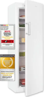Produktbild von Exquisit Gefrierschrank GS271-NF-H-040E weiss | No Frost | Nutzinhalt: 204 L | Temperaturregelung | Alarm
