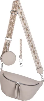 Produktbild von Bauchtasche Umhängetasche Crossbody-Bag Kunstleder Italy-Design BEIGE (BBL-53046)