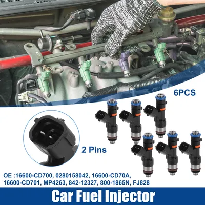 Image de Voiture Carburant Injecteur Buse pour Nissan 350Z 3.5L - 6 pcs Noir