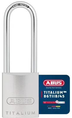 Produktbild von ABUS Titalium-Vorhangschloss 86TIIB/45HB80, Hochbügel ohne Zylinder, 04392