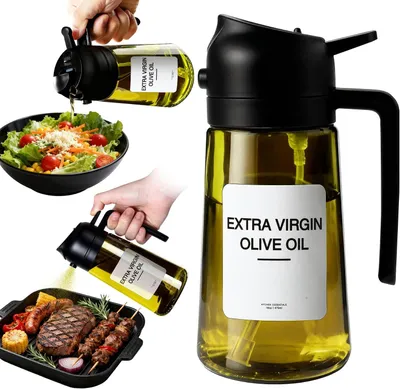 Obrázok produktu pre Dávkovač oleja - 470 ml - Sklo - Bez BPA - Sprej - Odolný voči svetlu