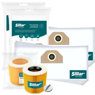 A collection of vacuum cleaner bags and filters.