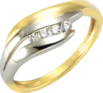 Produktbild von F Ring 333/- Gold mehrfarbig 054 (17,2) Zirkonia weiß 371370482