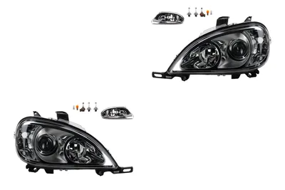 Zdjęcie produktu dla Johns, zestaw reflektorów odpowiedni dla Mercedes W163 M-Class 10/01-06/05 H7+fog+light. 1638200328 1638200128 A1638200128 A1638200328 1638200428 16382