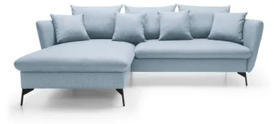 Produktbild von Masseno Ecksofa FERRO mit Schlaffunktion L-Form, Sofa mit Bettkasten, Wohnzimmersofa, Couch, Soffa, Bettsofa, Couchgarnitur- Blau, SOLID 73