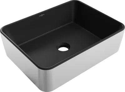 Produktbild von Mexen Catia Aufsatzwaschbecken 48 x 37 cm, schwarz matt/Silber - 21314874