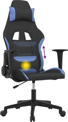 Image de Chaise de jeu de massage Noir et bleu Tissu