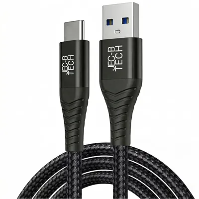 Produktbild von USB A auf USB C Kabel 2m 60W Schnellladekabel, Datenkabel für iPhone Samsung Pixel iPad, Nylon, Schwarz