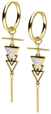 Produktbild von Wildcat Ohrringe - Little Artdeco Hoops Pair - Gold - Chirurgenstahl 316L - wasserfest, langlebig, hautverträglich, Gold-Kristallklar