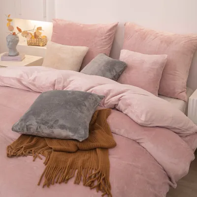 Produktbild von Weiche und bequeme Bettwäsche, Plüsch Bettwäsche Bettbezug mit Kissenbezug Set 160x200cm COZY
