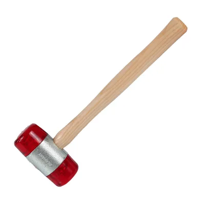Produktbild von Dönges Kunststoffhammer mit lackiertem Eschenstiel, 60 mm, rot (Gummihammer)