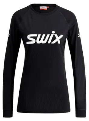 Productafbeelding van Swix dames sportondergoed, model Racex Classic, lange mouwen, kleur: wit/rood, maat: L. Zwarten, maat: M