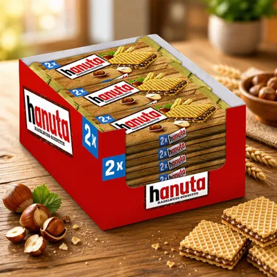 Produktbild von Ferrero Hanuta 2er Waffel im 18er Big-Pack (18 x 44g Waffel)