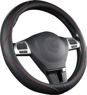 Produktbild von Microfibre Leather Steering Wheel Cover, 38 cm Sweat-Absorbing Breathable Car Steering Wheel Covers, Non-Slip Steering Wheel Cover