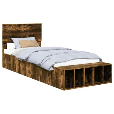 Produktbild von Bettrahmen Geräucherte Eiche 75 x 190 cm Holzwerkstoff