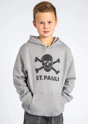 Produktbild von FC St. Pauli - Totenkopf - Kinder Kapuzenpullover grau 104