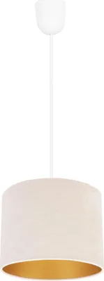 Image de Élégante suspension avec abat-jour en velours doré – Lampe suspendue moderne Plafonnier pour salon et salle à manger