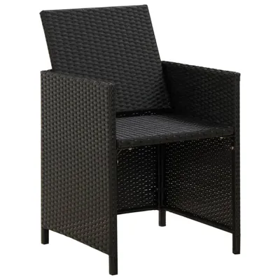 Image de vidaXL Chaises de jardin avec coussins 2 pcs. Poly rotin noir