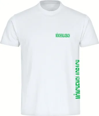 Produktbild von multifanshop Kinder T-Shirt - Mönchengladbach - Brust & Seite, weiß, Größe 128