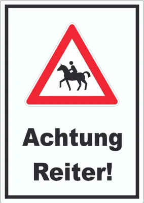 Produktbild von Achtung Reiter Aufkleber A4 (210x297mm)