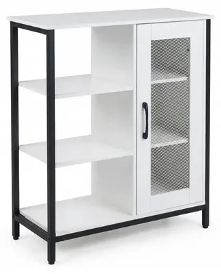 Image de Buffet de rangement avec armoire à grille et étagères réglables
